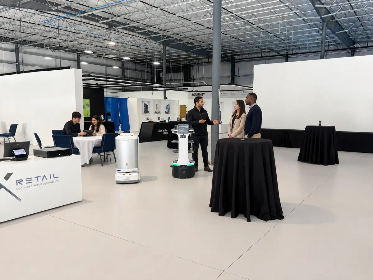 Autonomous mobile robots operating on the floor at TecNexus